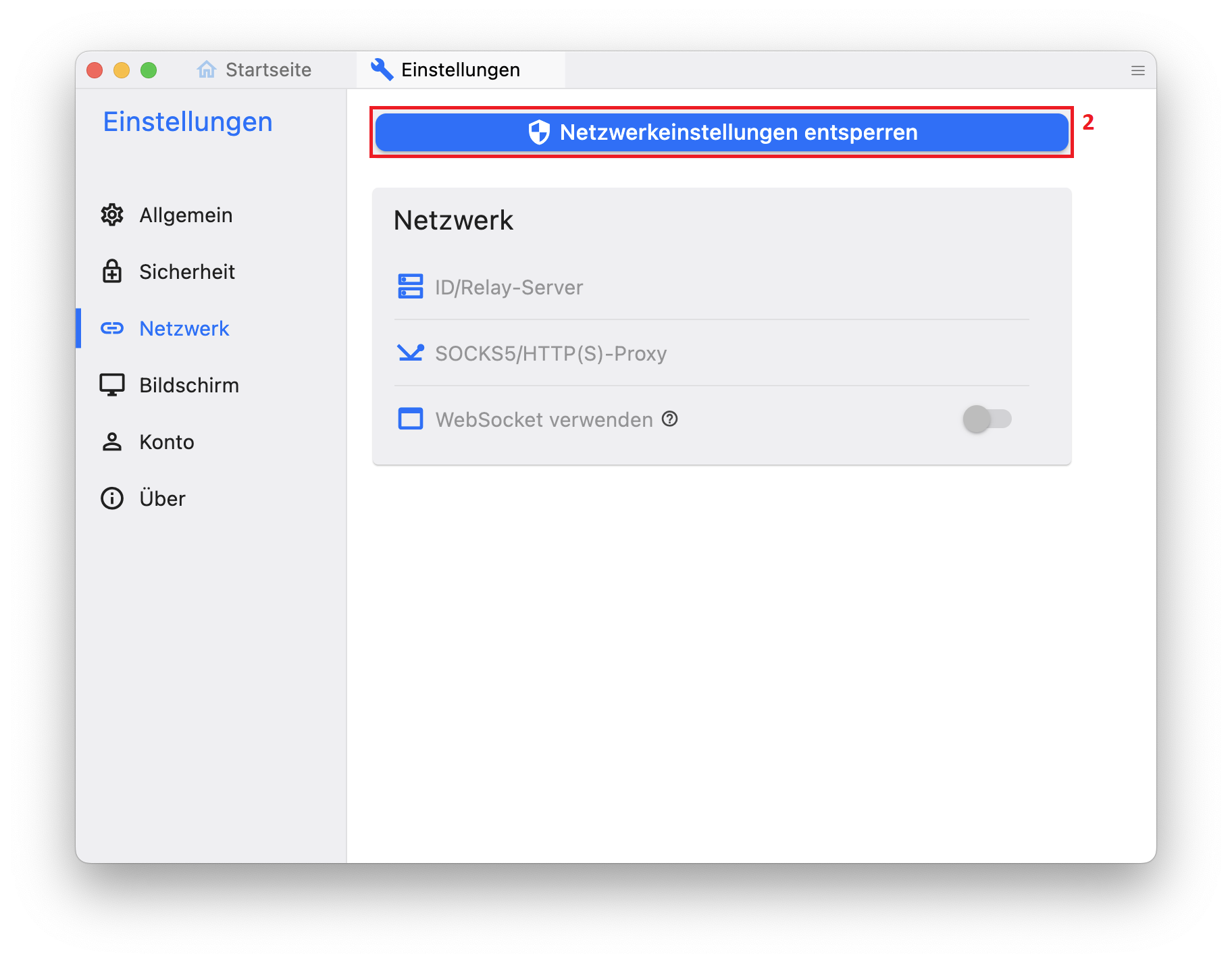 RustDesk-Konfiguration Schritt 2