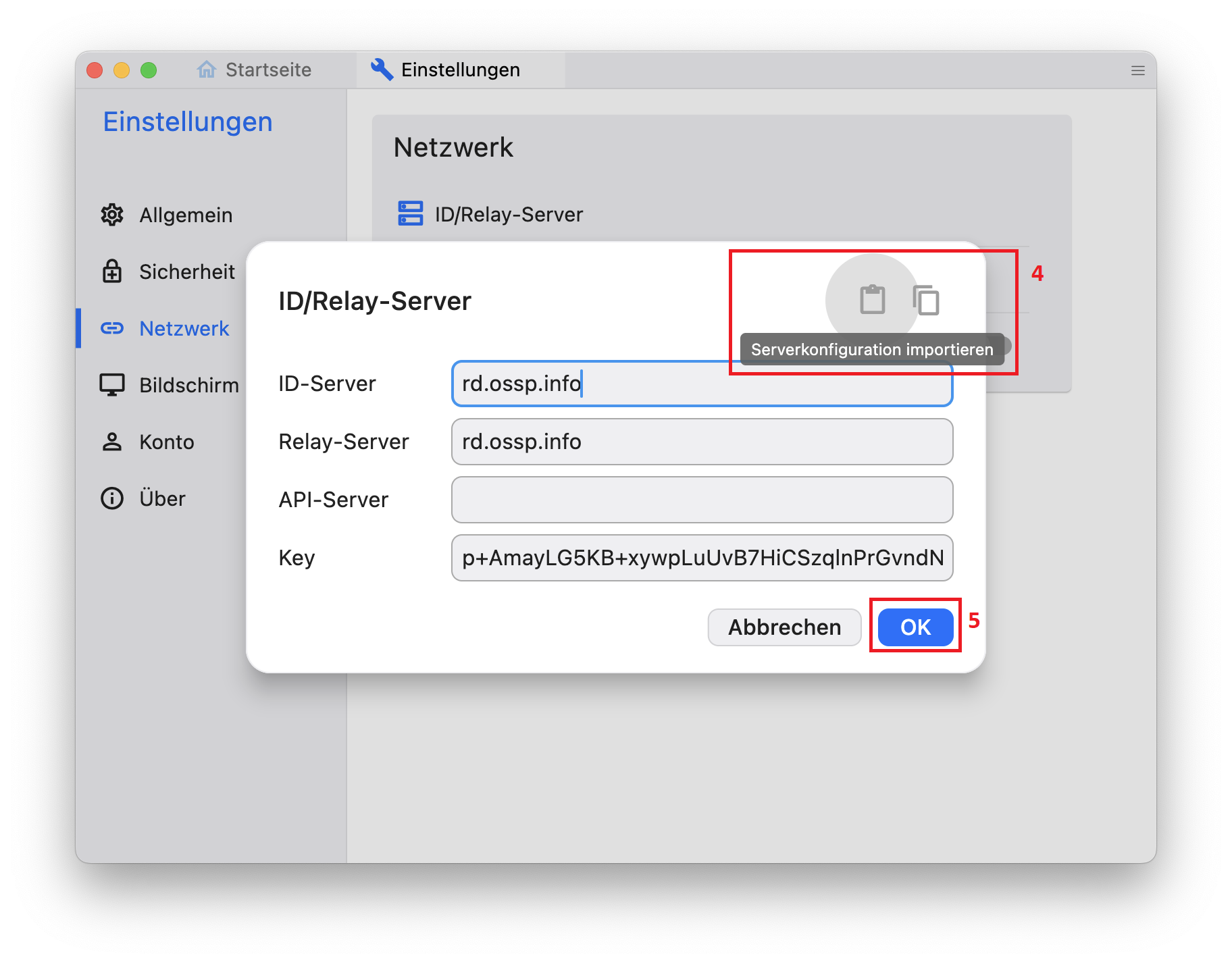 RustDesk-Konfiguration Schritt 4